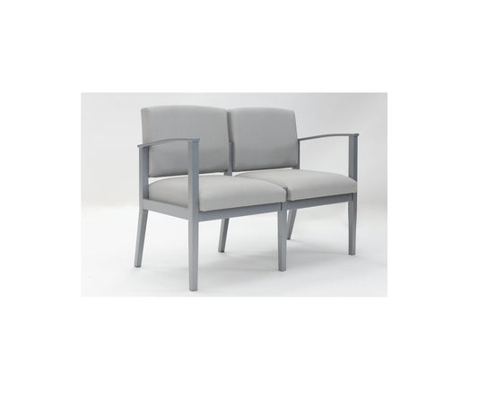 Grey Vinyl Tandem 2-Seater Sofa