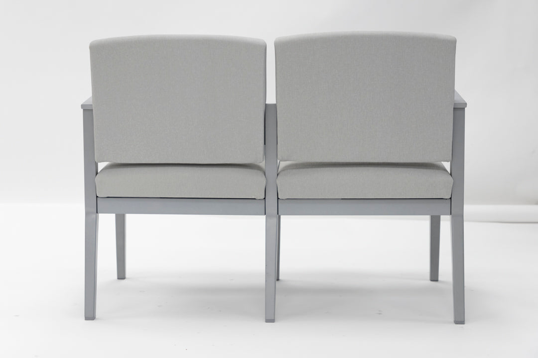 Grey Vinyl Tandem 2-Seater Sofa