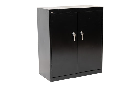 42"H Black Metal Storage Cabinet