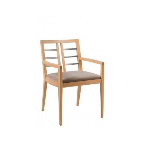 Grey Mohair Chair w/ Natural Frame