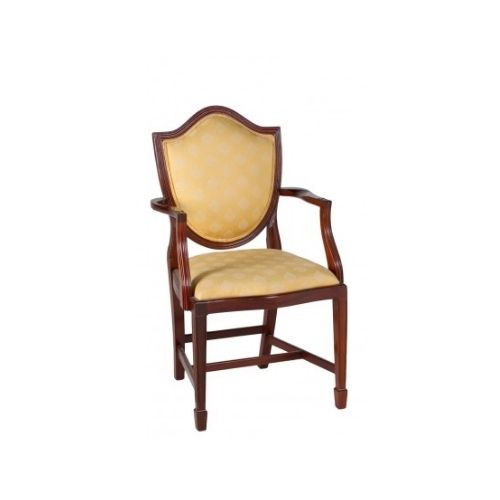 Mahogany Chair w/ Yellow Floral Fabric