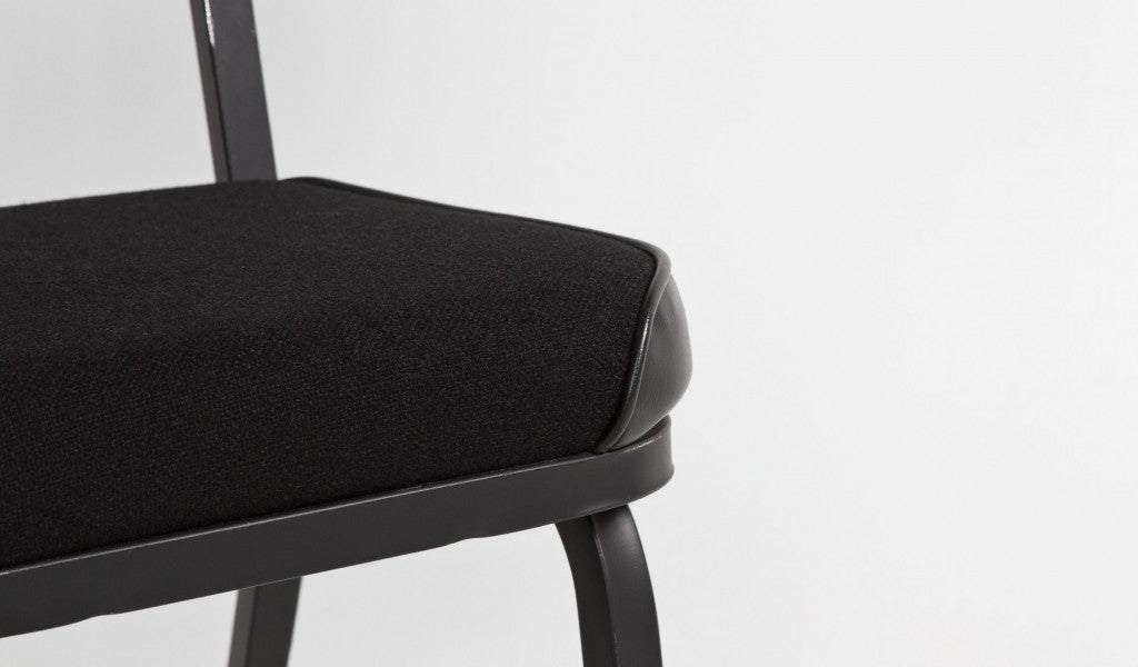 Black Vinyl and Fabric Side Chair