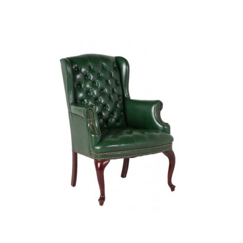 Green Tufted Wingback Chair