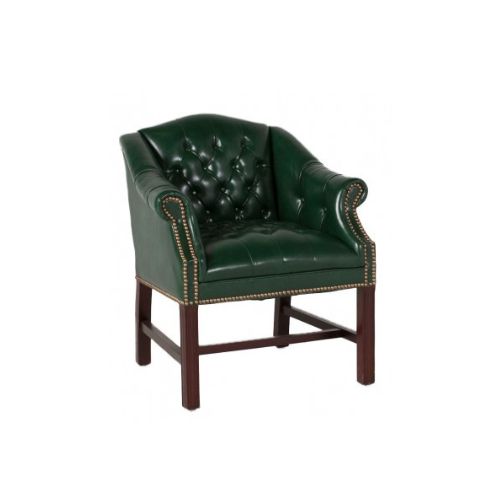 Green Vinly Camelback Chair