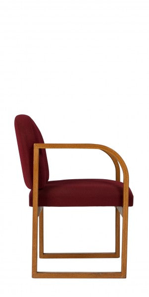 Burgundy Rounded Arm Guest Chair