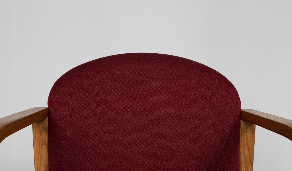 Burgundy Rounded Arm Guest Chair