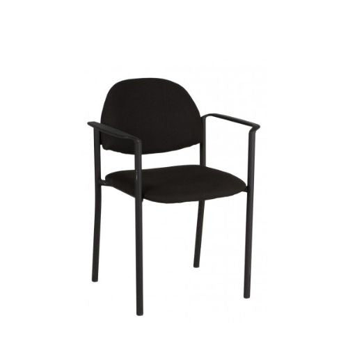 Black Fabric Stack Chair with Arms