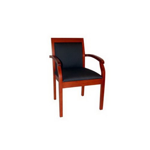 Black Fabric Chair w/ Cherry Frame