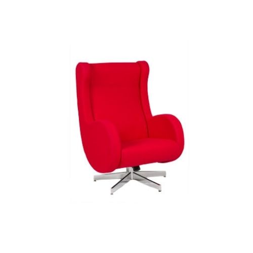Red Felt Modern Lounge Chair