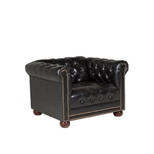 Black Vinyl Chesterfield Chair