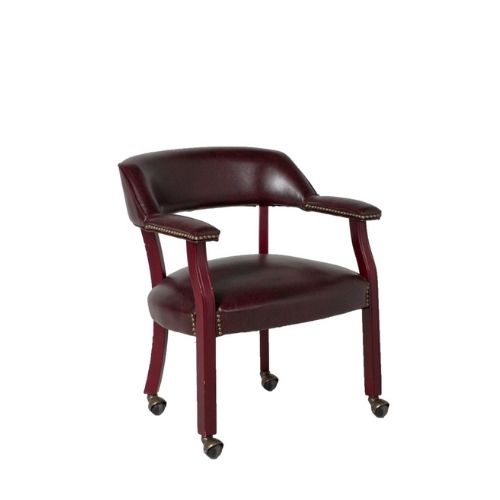 Oxblood Captain's Chair with Casters
