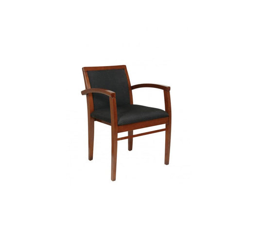 Black Fabric Chair w/ Cherry Frame