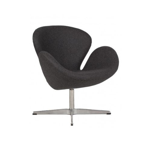 Grey Fabric Swan Chair
