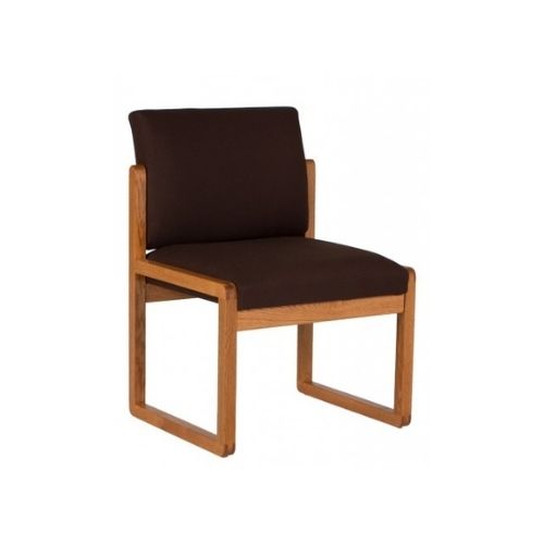Armless Brown Fabric Chair