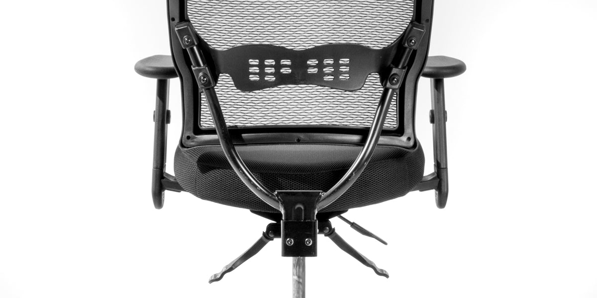 Black Mesh Drafting Stool with Arms