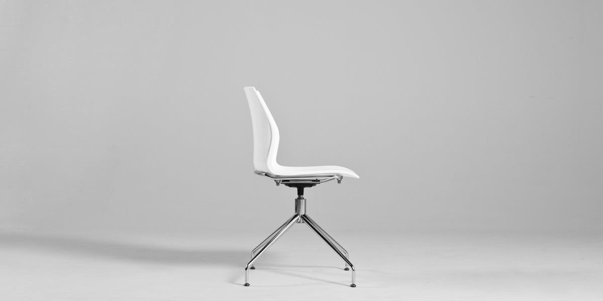 White Swivel Armless Chair