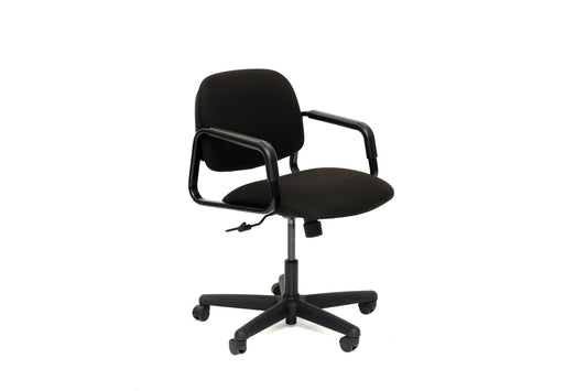 Black Fabric Task Chair with Arms