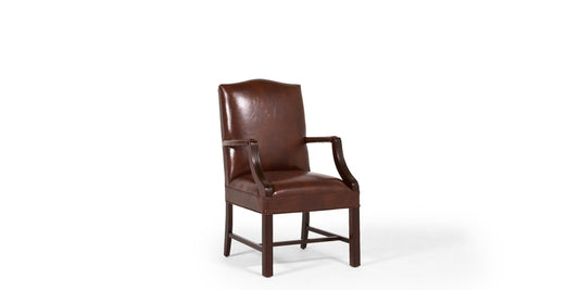 Brown Leather Martha Washington Chair