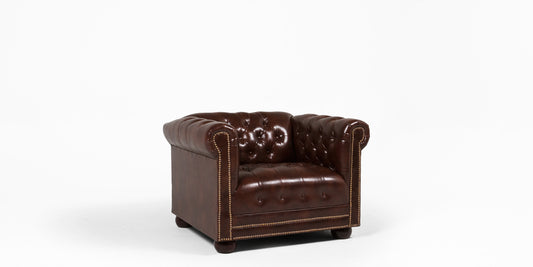 Brown Leather Chesterfield Chair