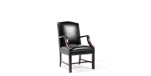 Black Leather Martha Washington Chair