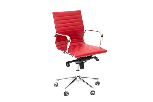 Red Eames Style Mid Back Chair