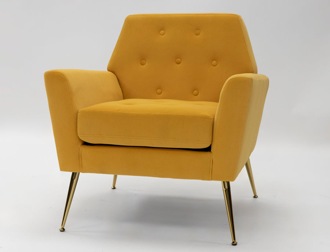 Mustard Yellow Tufted Arm Chair