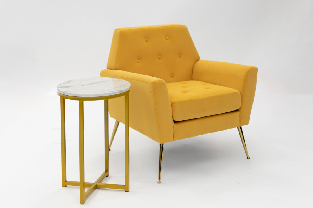 Mustard Yellow Tufted Arm Chair