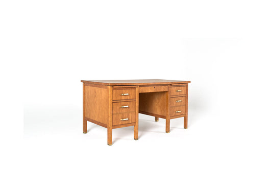 60"W Oak Veneer Desk