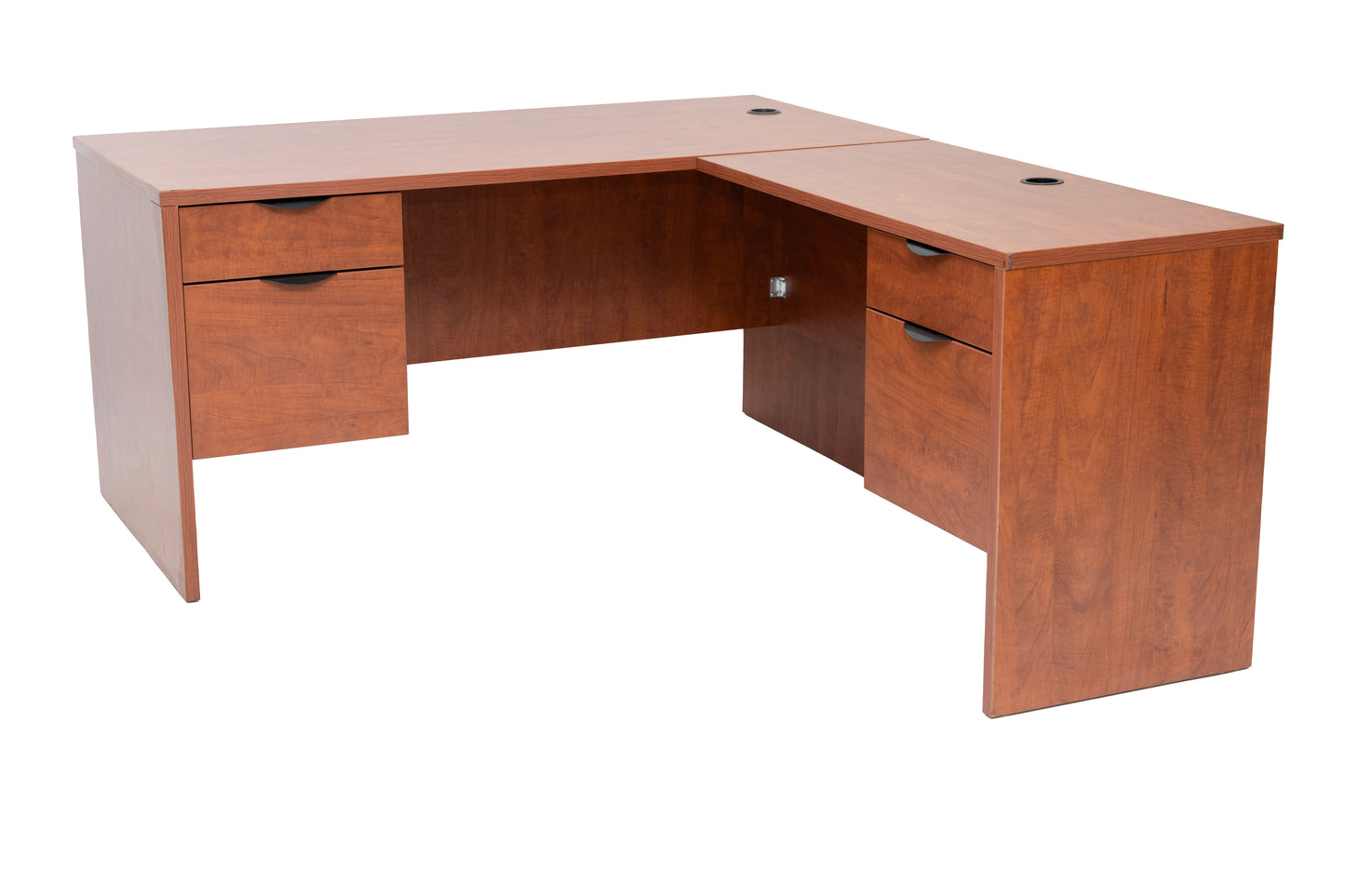 60" x 70" Cherry L-Shaped Desk