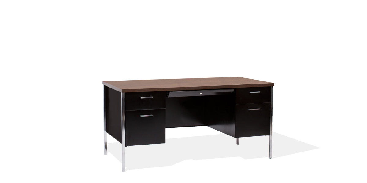 60" Black Metal Desk