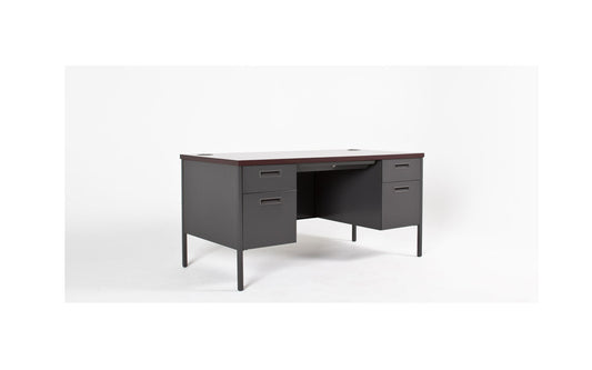 60"W Grey Metal Desk