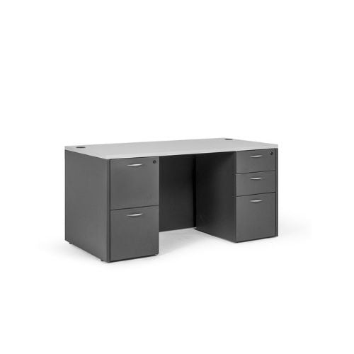 60"W Two Toned Grey Desk