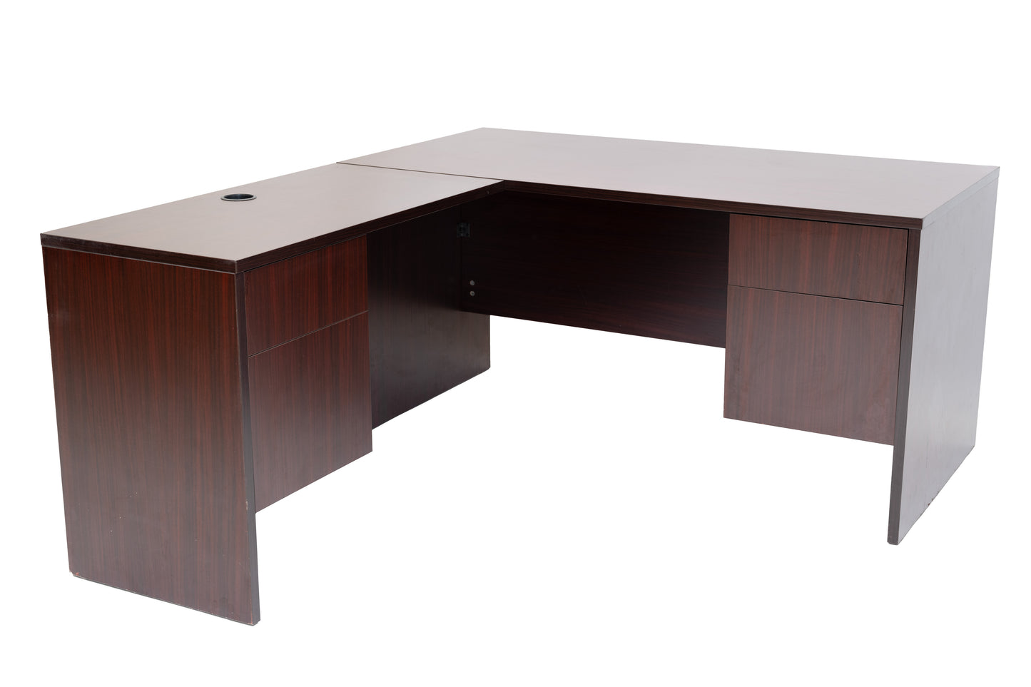 60" x 70" Mahogany L-Shaped Desk