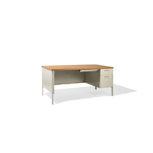 66"W Putty Metal Desk