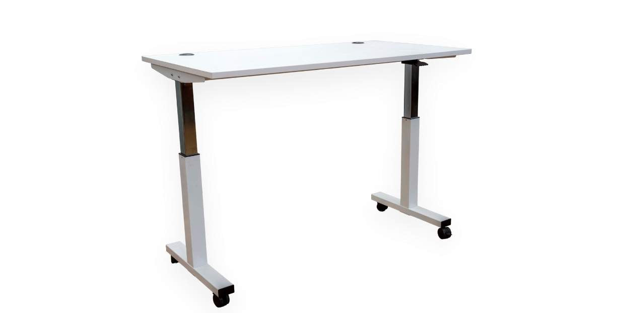 60"W White Adjustable Table Desk