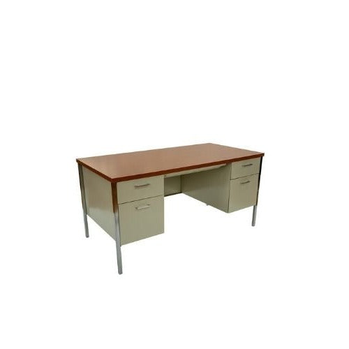 60"W Putty Metal Desk
