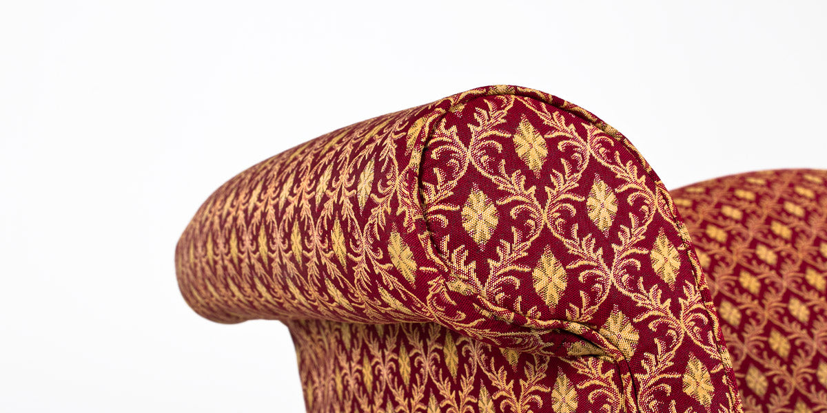 58"W Burgundy Chippendale Loveseat