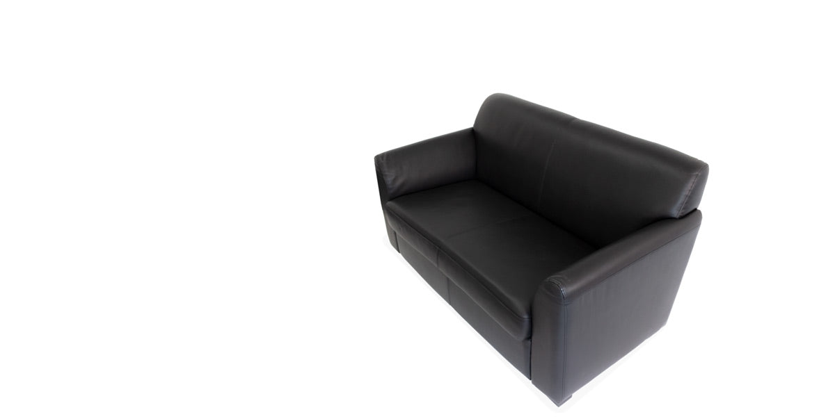 53.5" Black Leather Loveseat