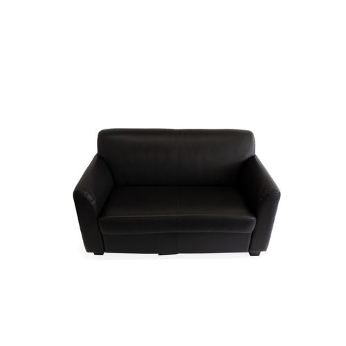 53.5" Black Leather Loveseat