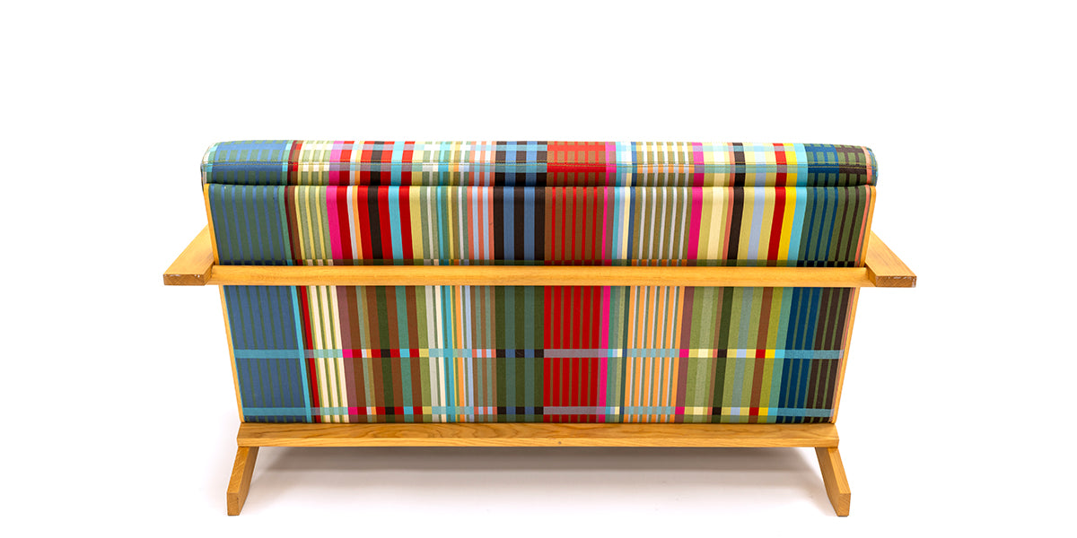 57.5" Striped Fabric Loveseat