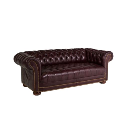 78"W Leather Chesterfield Sofa