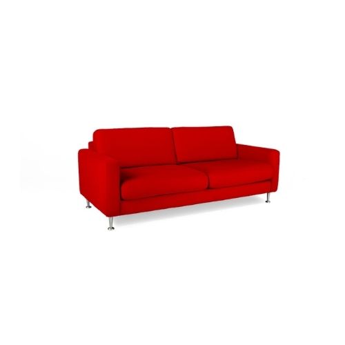 80"W Red Fabric Sofa