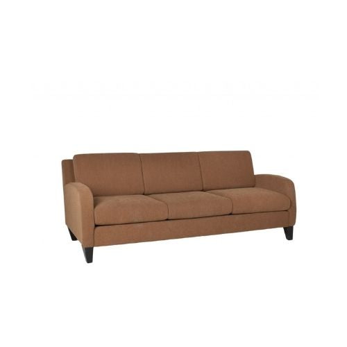 76"W Tan Fabric Sofa
