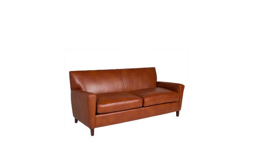 78" Brown Leather Sofa