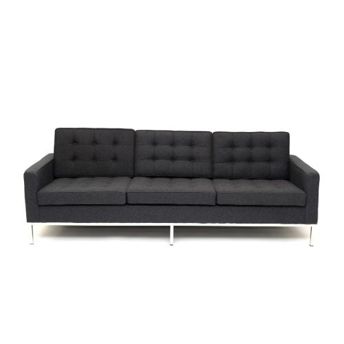 90" Grey Wool Sofa