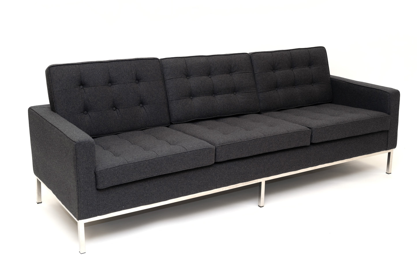 90" Grey Wool Sofa