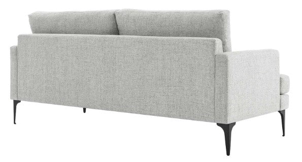 75.5" Grey Fabric Sofa