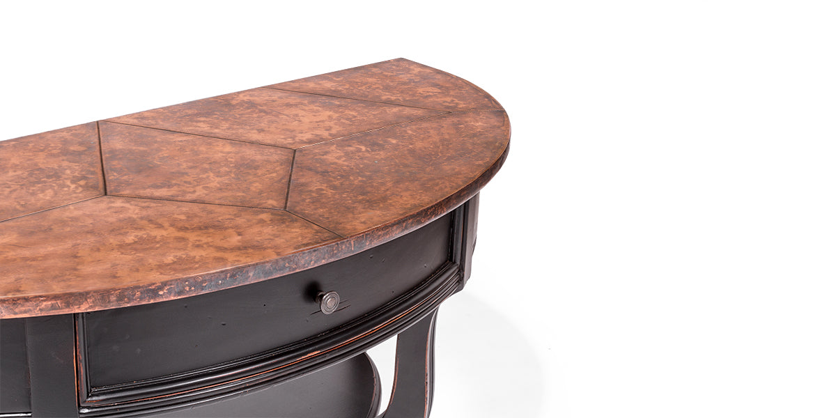 43"W Mahogany Demilune Table
