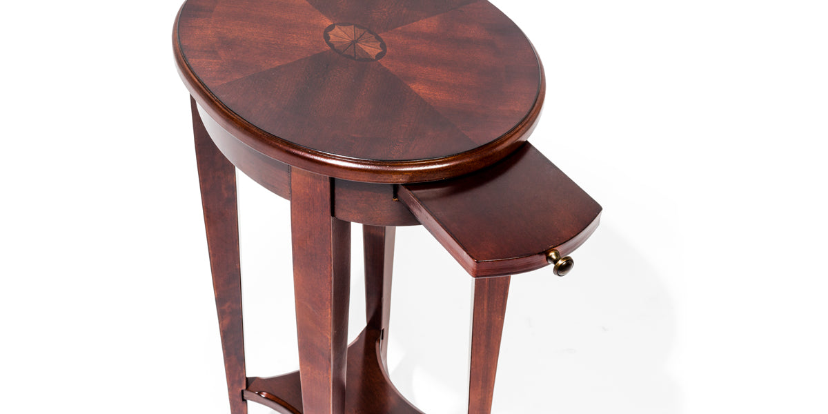 Oval Dark Cherry Accent Table