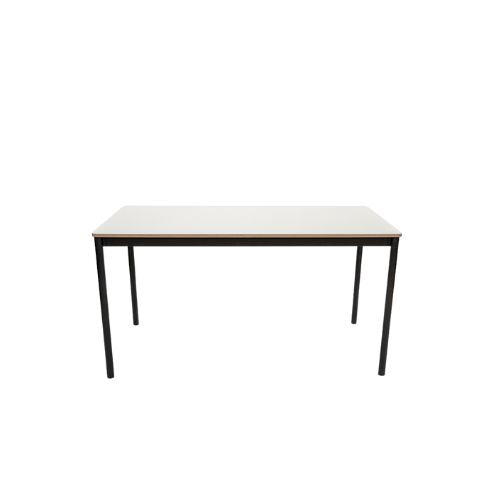 55"W Worktable - White with Black Base